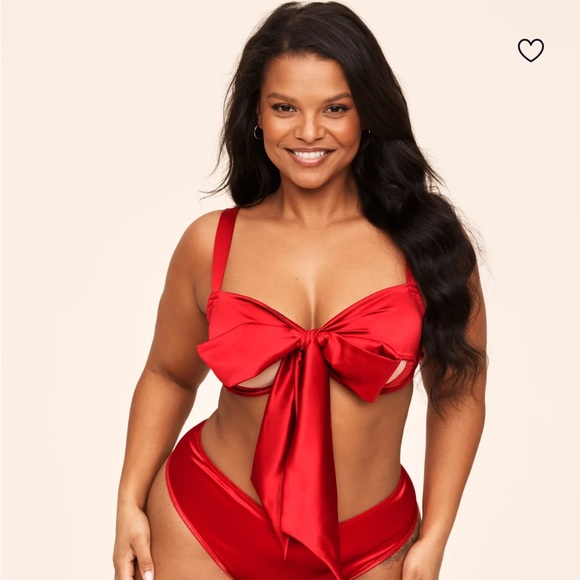 Adore Me Other - Adore Me Vibrant Red Bow lingerie set
